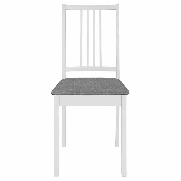 Esszimmerst?hle mit Polstern 2 Stk. Wei? Massivholz