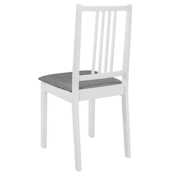 Esszimmerst?hle mit Polstern 2 Stk. Wei? Massivholz