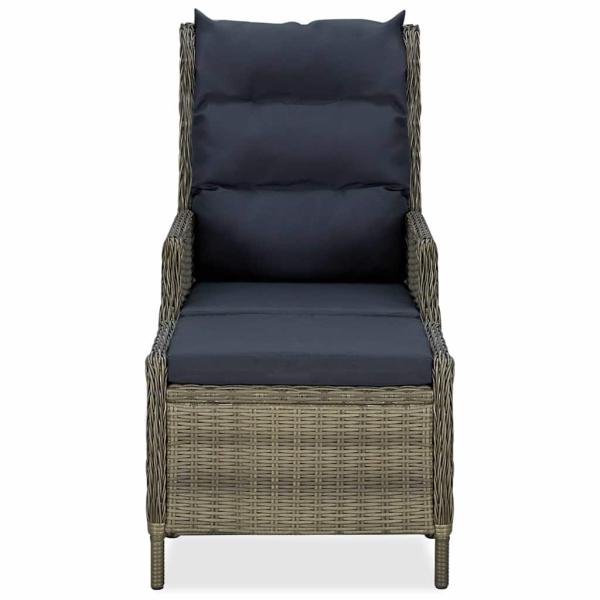 Verstellbarer Gartensessel mit Fu?hocker Poly Rattan Braun