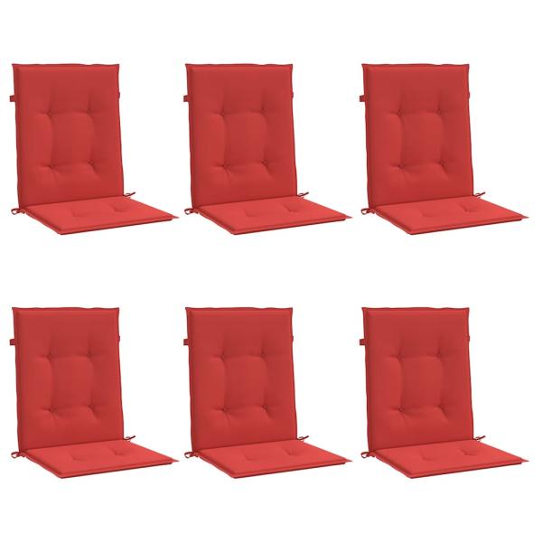 Gartenstuhlauflagen für Niedriglehner 6 Stk. Rot 100x50x3 cm