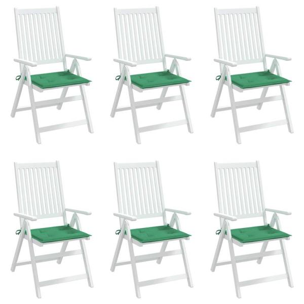 Gartenstuhl-Kissen 6 Stk. Grün 40x40x3 cm Oxford-Gewebe
