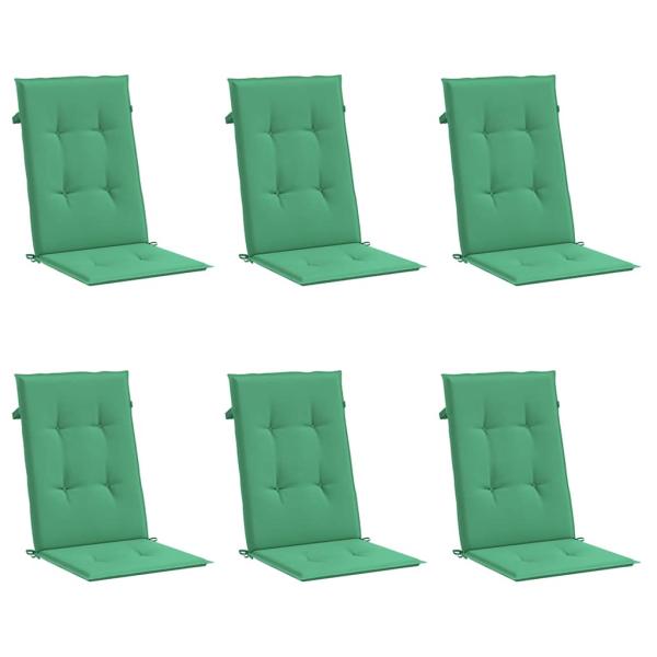 Gartenstuhlauflagen für Hochlehner 6 Stk. Grün 120x50x3cm Stoff