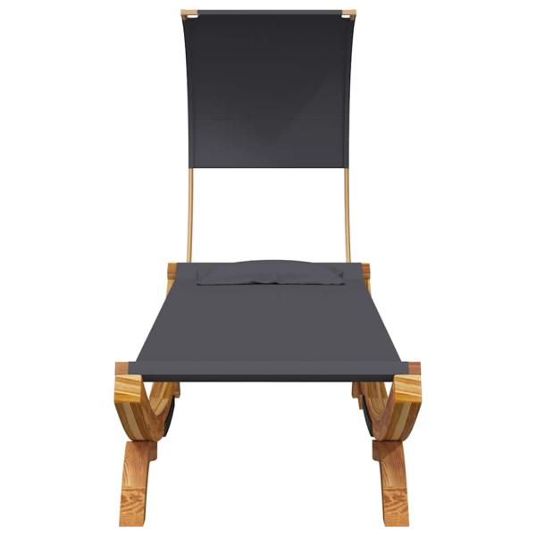 Sonnenliege mit Dach 100x200x126 cm Bugholz Massiv Anthrazit