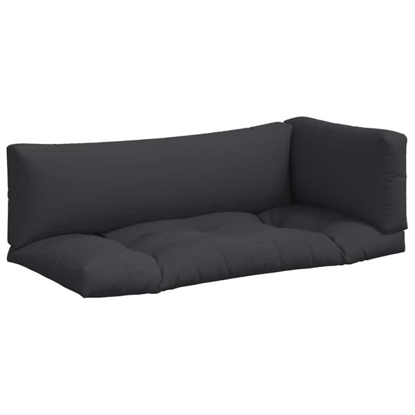 Palettenkissen 3-tlg. Schwarz Stoff