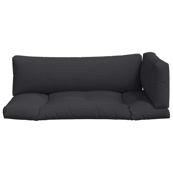 Palettenkissen 3-tlg. Schwarz Stoff