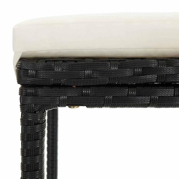 Barhocker mit Kissen 3 Stk. Schwarz Poly Rattan