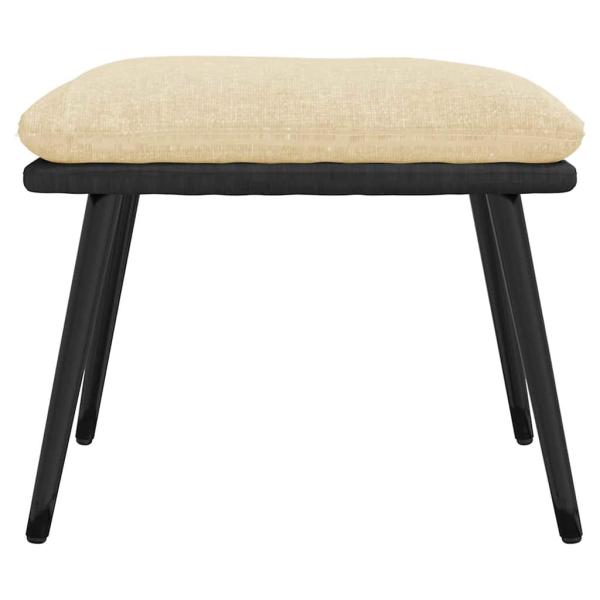 Fu?hocker Creme 45x29,5x35 cm Stoff und Kunstleder