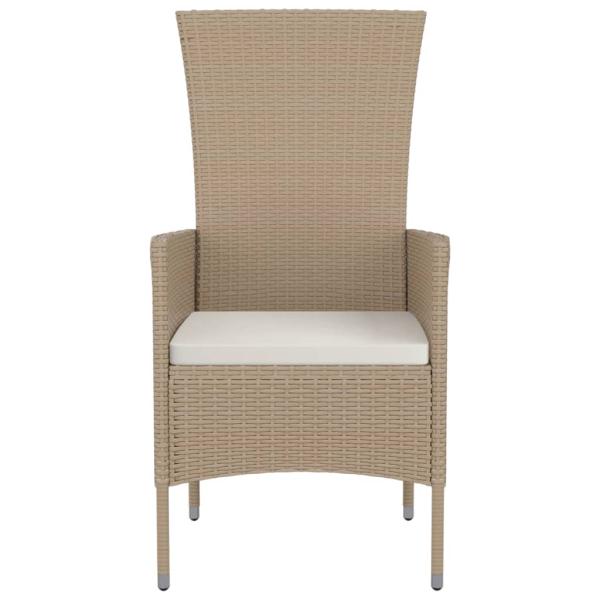 Gartenstühle mit Kissen 4 Stk. Poly Rattan Beige