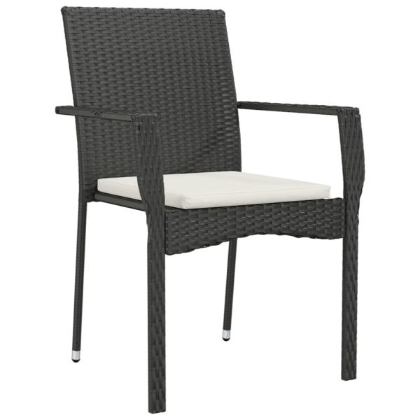 Gartenst?hle mit Kissen 4 Stk. Poly Rattan Schwarz