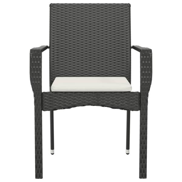 Gartenst?hle mit Kissen 4 Stk. Poly Rattan Schwarz