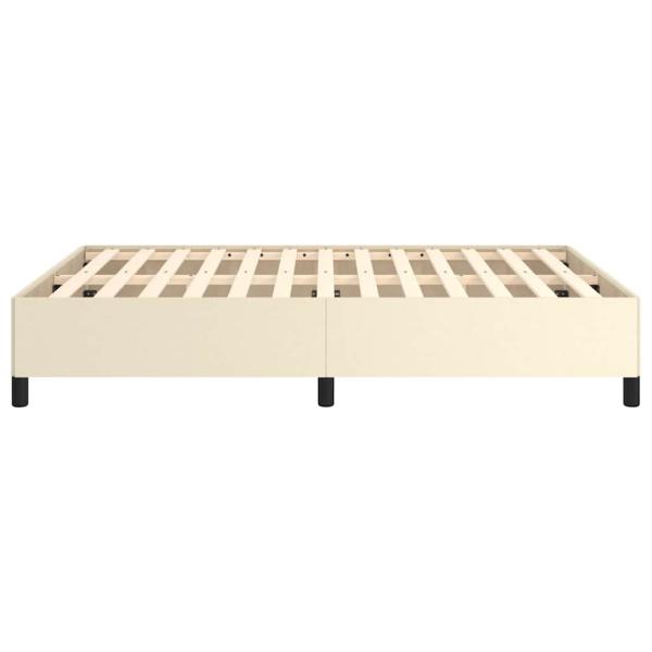 Bettgestell Creme 140x190 cm Kunstleder