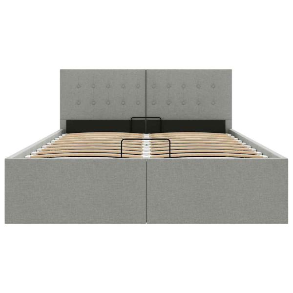 Stauraumbett Hydraulisch Hellgrau Stoff 120×200 cm