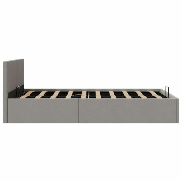 Stauraumbett Hydraulisch Hellgrau Stoff 120×200 cm