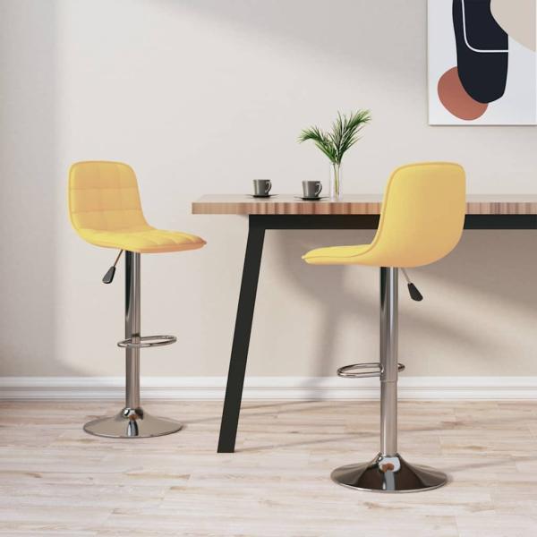 ARDEBO.de - Barhocker 2 Stk. Gelb Stoff