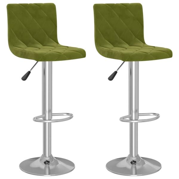 Barhocker 2 Stk. Hellgrün Samt