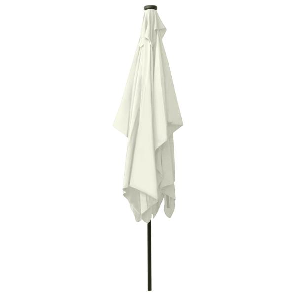 Sonnenschirm mit LEDs und Stahl-Mast Sandweiß 2x3 m
