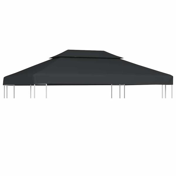 ARDEBO.de - Pavillon-Dachplane mit Kaminabzug 310 g/m² 4x3 m Anthrazit