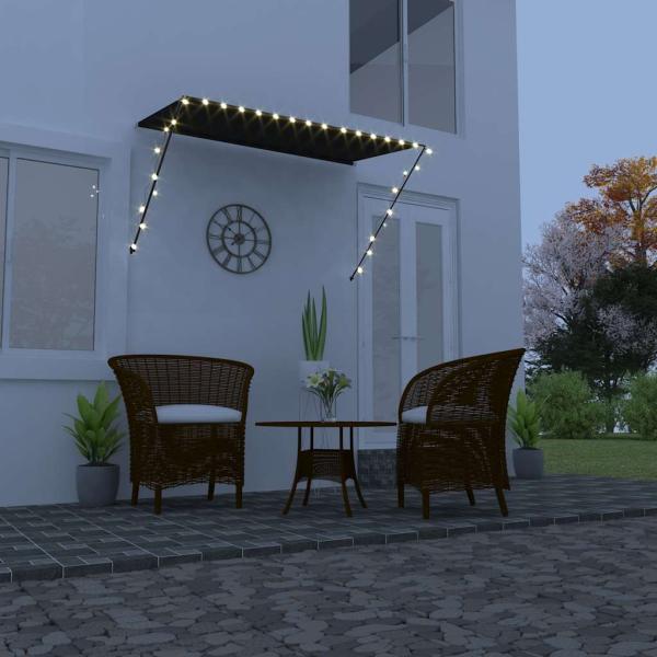 ARDEBO.de - Einziehbare Markise mit LED 250×150 cm Anthrazit