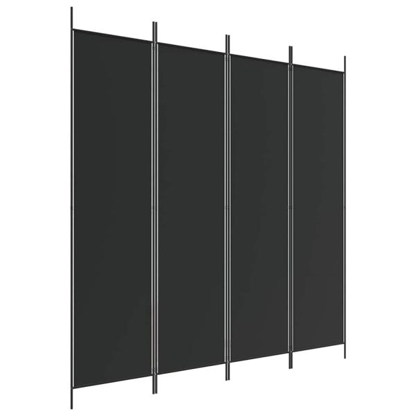 4-tlg. Paravent Schwarz 200x200 cm Stoff