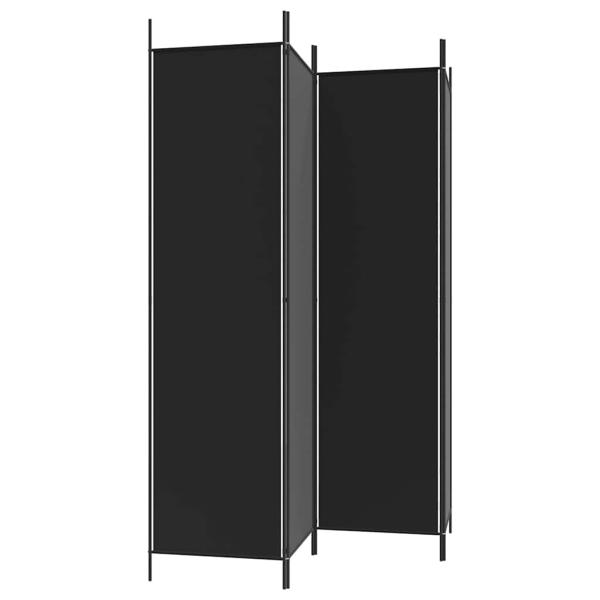 4-tlg. Paravent Schwarz 200x200 cm Stoff