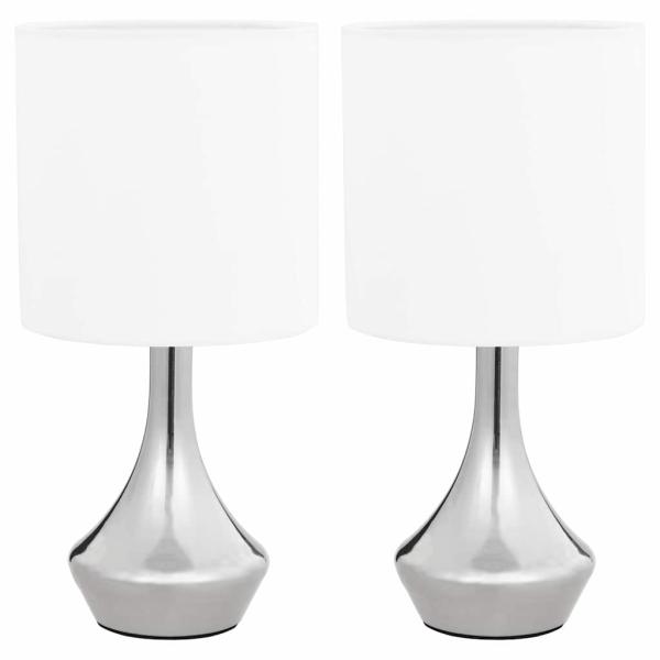 Tischlampen 2 Stk. Touch-Sensor Weiß E14
