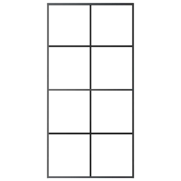 Schiebetür Aluminium und ESG Glas 102,5x205 cm Schwarz