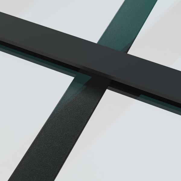 Schiebetür Aluminium und ESG Glas 102,5x205 cm Schwarz