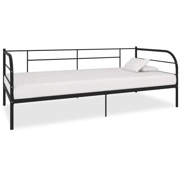 ARDEBO.de - Tagesbett-Rahmen Schwarz Metall 90×200 cm