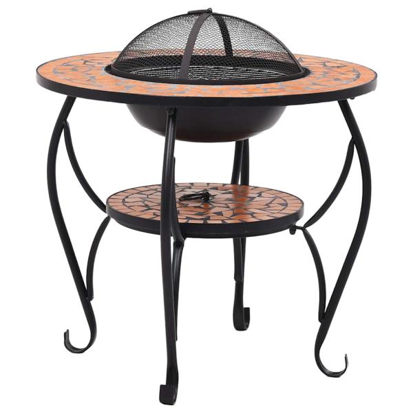 Feuertisch Mosaik Keramik Terracotta 68 cm