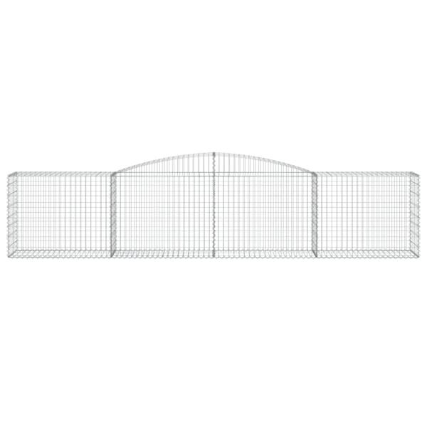 Gabione mit Hochbogen 400x50x80/100 cm Verzinktes Eisen