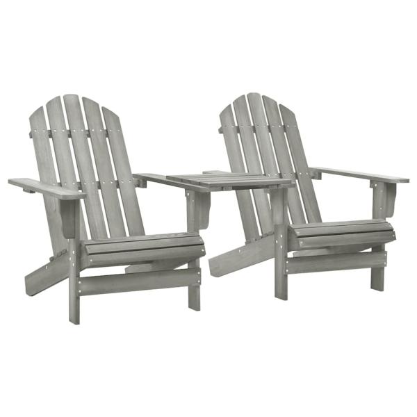 ARDEBO.de - Adirondack-Gartenst?hle mit Tisch Massivholz Tanne Grau