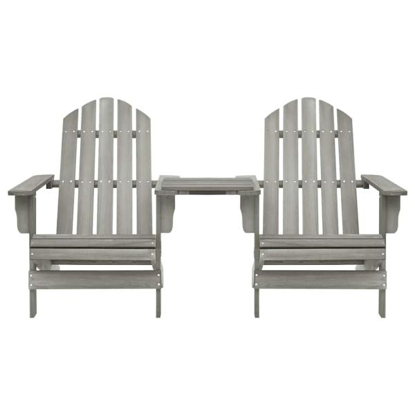 Adirondack-Gartenst?hle mit Tisch Massivholz Tanne Grau