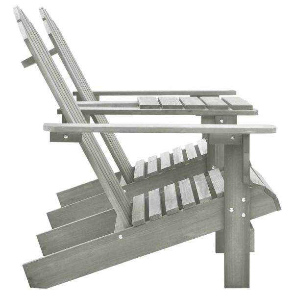 Adirondack-Gartenst?hle mit Tisch Massivholz Tanne Grau