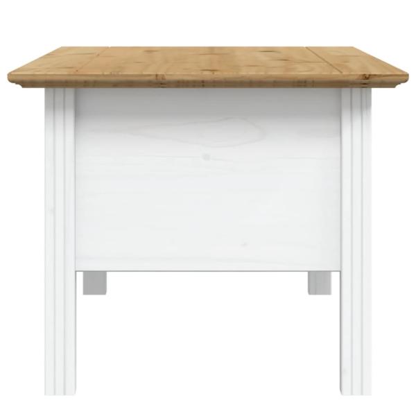 Couchtisch BODO Weiß und Braun 100x55x46 cm Massivholz Kiefer