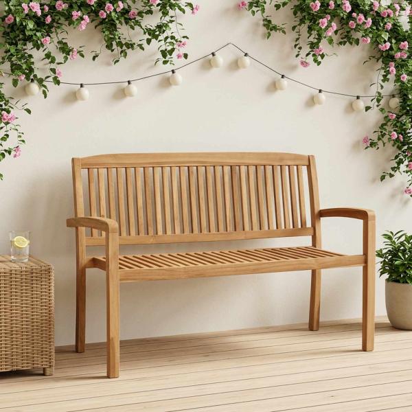 ARDEBO.de - Gartenbank 2-Sitzer Stapelbar 120 cm Massivholz Teak
