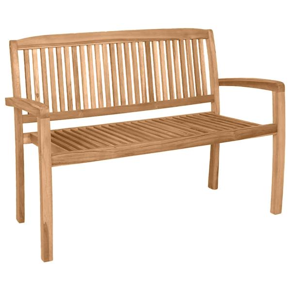 Gartenbank 2-Sitzer Stapelbar 120 cm Massivholz Teak