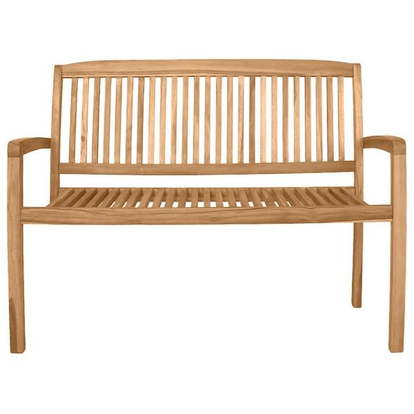 Gartenbank 2-Sitzer Stapelbar 120 cm Massivholz Teak