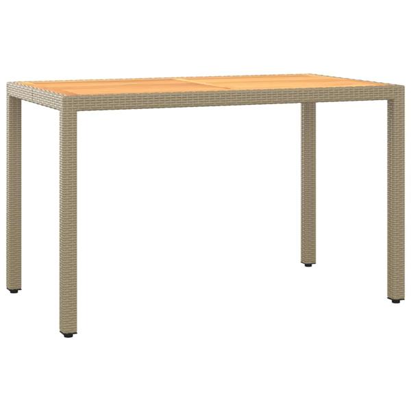 3-tlg. Garten-Essgruppe mit Kissen Poly Rattan Beige
