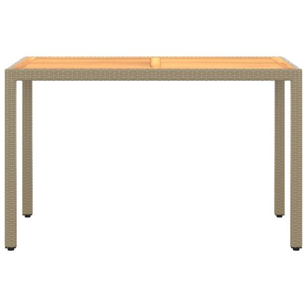 3-tlg. Garten-Essgruppe mit Kissen Poly Rattan Beige