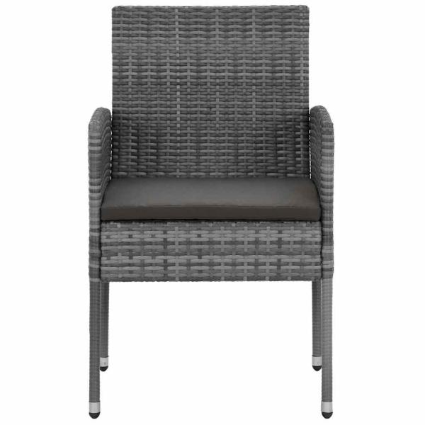9-tlg. Garten-Essgruppe Poly Rattan Grau