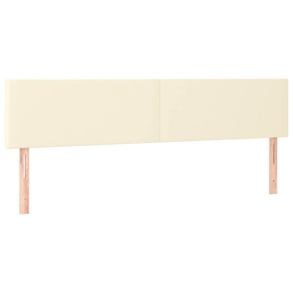 Boxspringbett mit Matratze Creme 160x200 cm Kunstleder