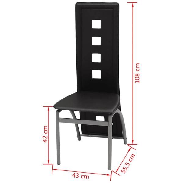 Esszimmerst?hle 2 Stk. Schwarz Kunstleder