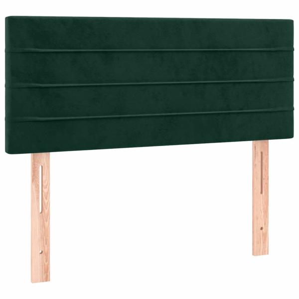 Boxspringbett mit Matratze Dunkelgrün 90x190 cm Samt