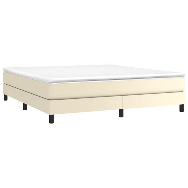 Boxspringbett mit Matratze Creme 180x200 cm Kunstleder