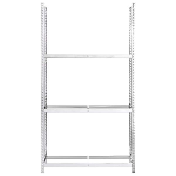 Reifenregale mit 3 B?den 4 Stk. Silbern 110x40x200 cm Stahl