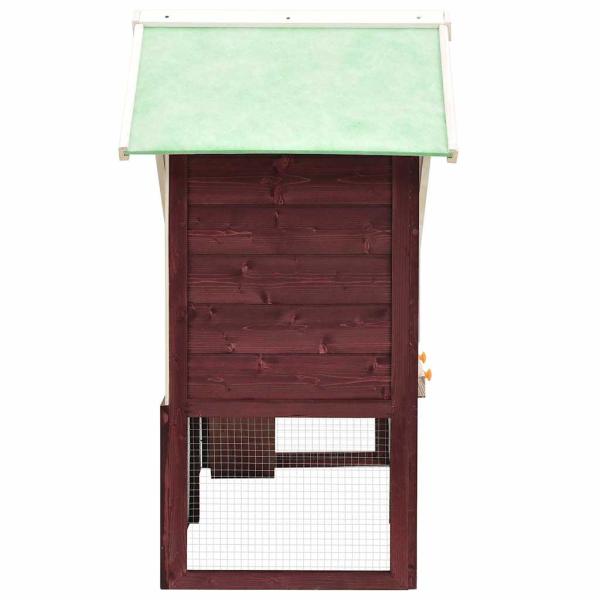 Kaninchenstall Mokka und Weiß 140x63x120 cm Tanne Massivholz