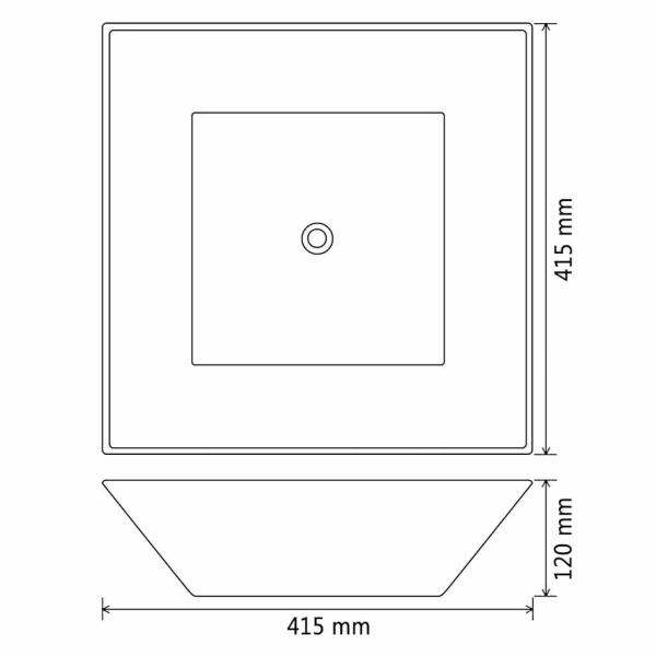 Waschbecken Quadratisch Keramik Wei? 41,5 x 41,5 x 12 cm