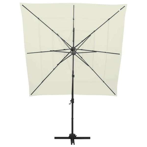 Sonnenschirm mit Aluminium-Mast 4-lagig Sandfarben 250x250 cm