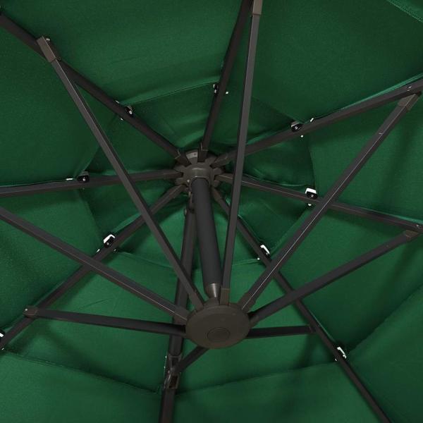 Sonnenschirm mit Aluminium-Mast 4-lagig Grün 3x3 m