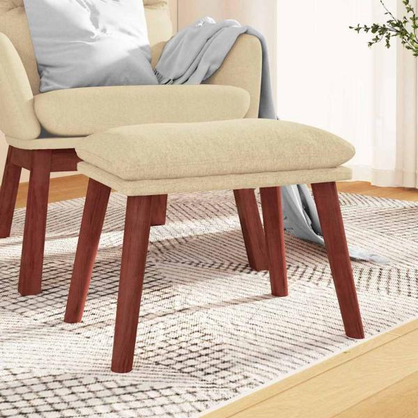 ARDEBO.de - Fußhocker Creme 45x29,5x35 cm Stoff
